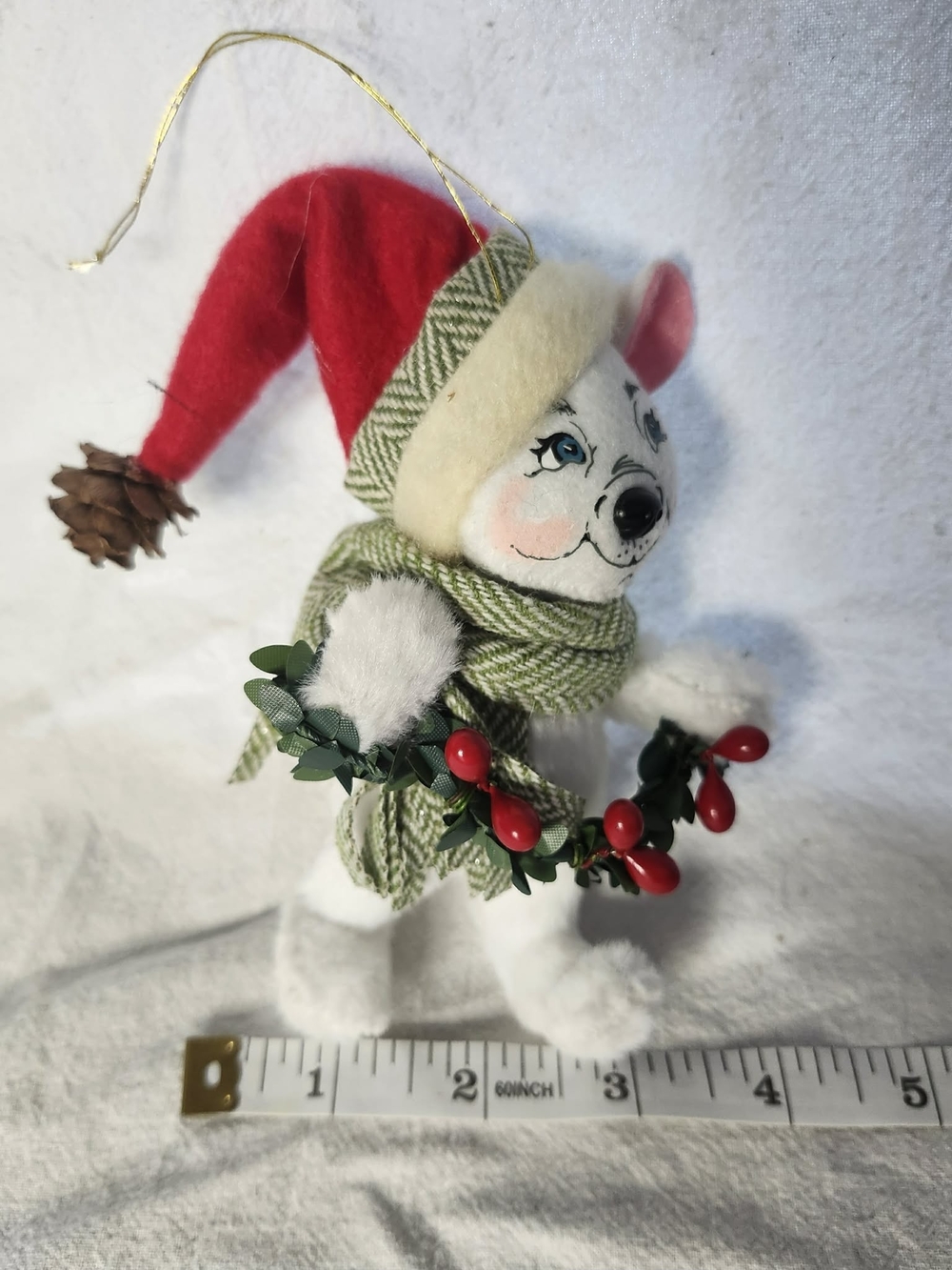 Collectible 2013 Annalee Mobilitee Christmas Mouse Doll Ornament